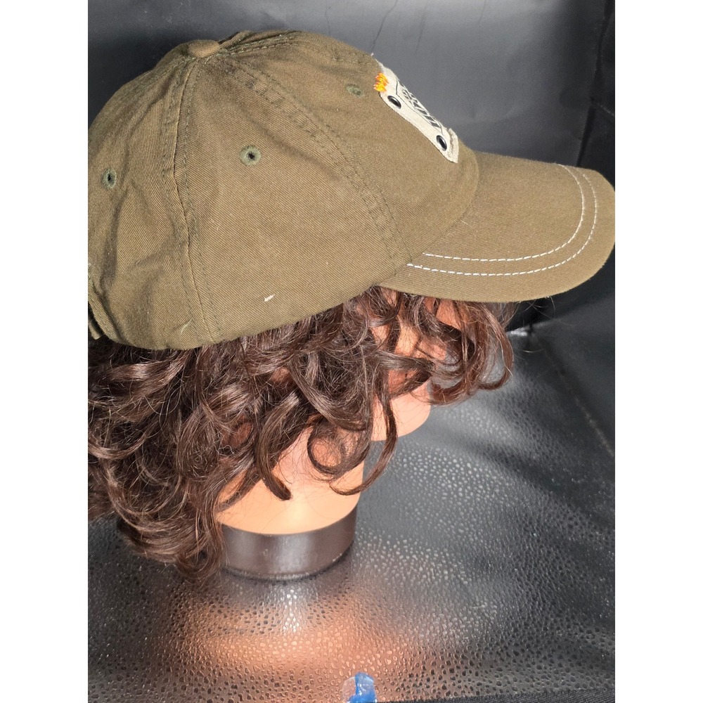 The Home Depot Hat Olive Green Canvas Rivet Patch Strapback Distressed Dad Cap - Picture 8 of 9